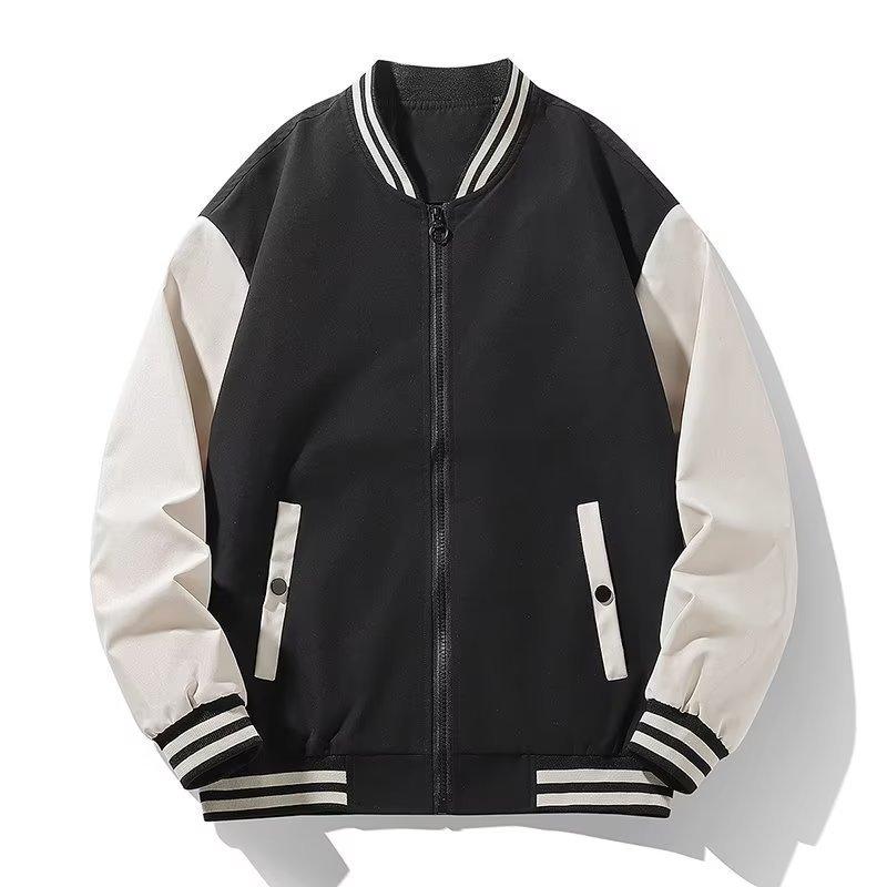 Autumn New Men's Casual Baseball Suit All-match Fashionable Jacket Couple's Baseball Collar Campus Colored Breathable Jacket