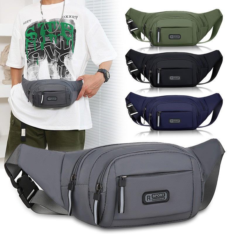 Trendy and versatile waist bag for men, suitable for outdoor activities, running, and carrying a phone; also functions as a work bag, storage bag, and cash wallet; durable, multi-layered chest pack