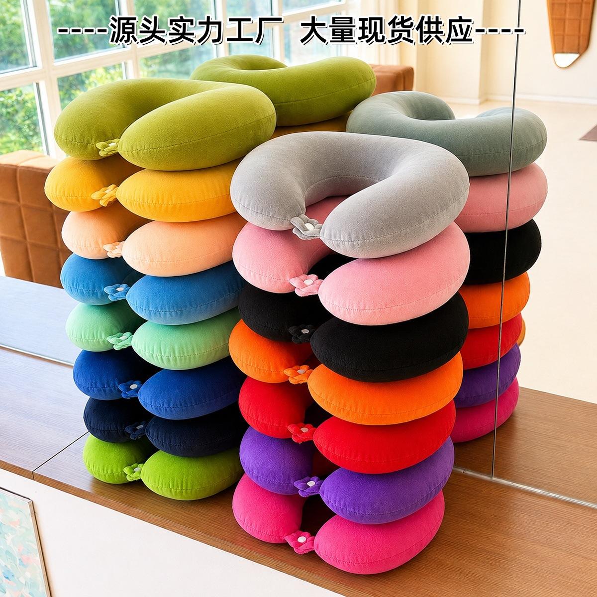 Simple Plush U-Shaped Pillow Wholesale for Driving, Travel, Neck Support, Nap Pillow, Promotional Event Company Gifts with Logo Printing