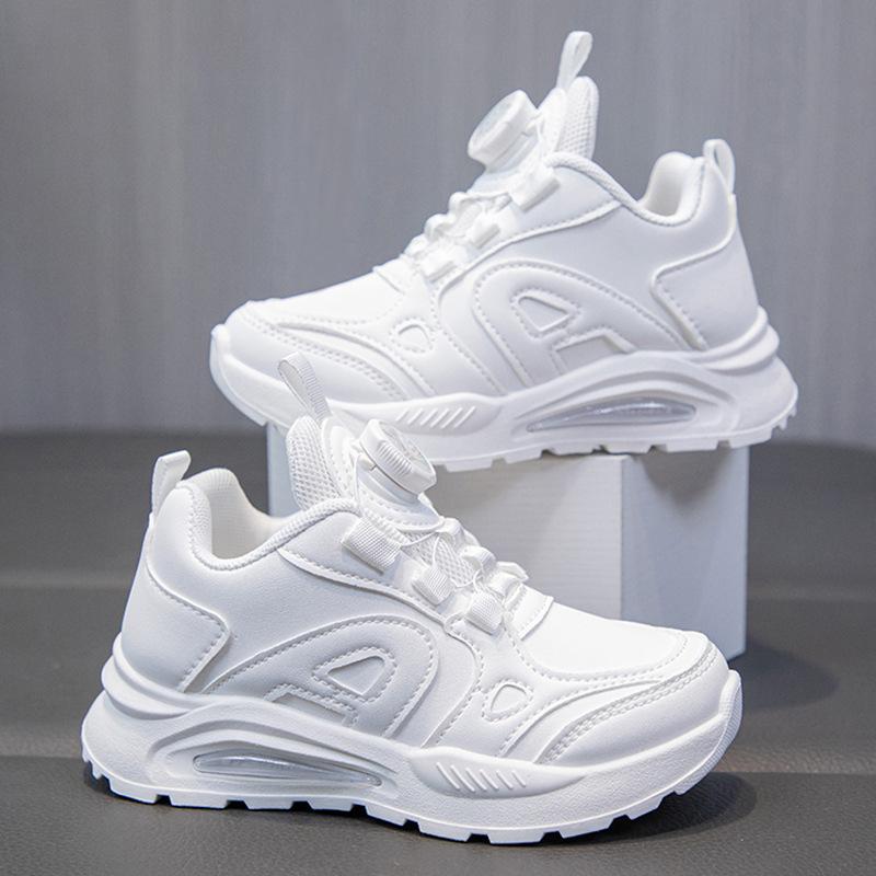 Children's White Shoes Boys and Girls sneaker Spring and Autumn New Baby Shoes All-match Thick-soled Student Running Shoes