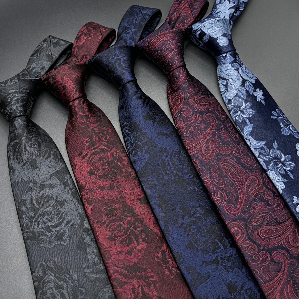 Factory In-Stock 8cm Black Men's Tie, High-End Hand-Tied Wholesale Vintage Dark Pattern Floral Banquet Groom's Tie