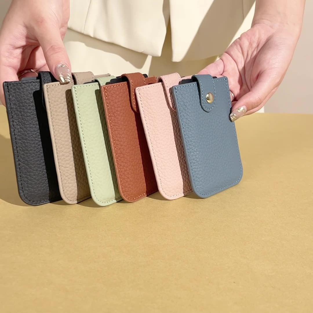 New Ultra-Thin Pull-Out Card Holder Pu Material Cross-Border Business Card Holder Portable Coin Purse Compact Female Layered Card Holder