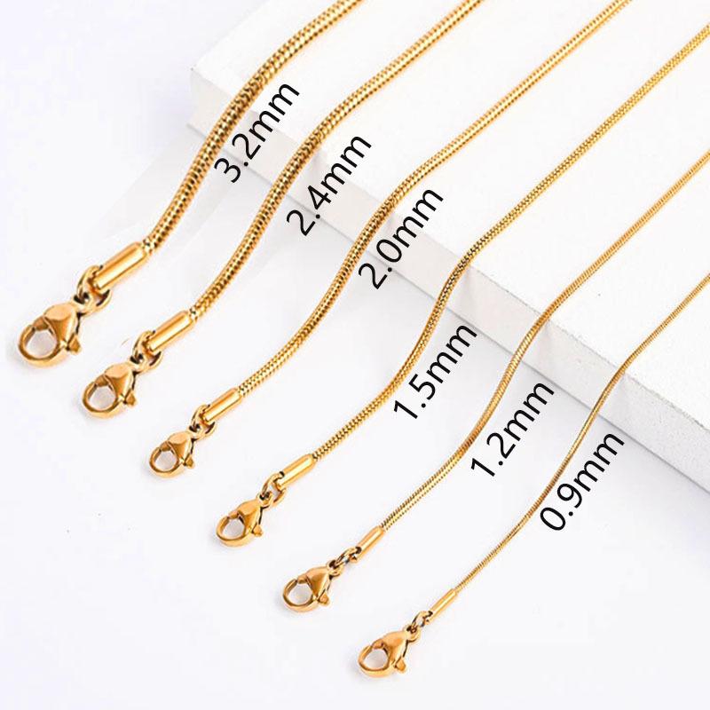 Cross-border titanium steel round snake chain does not fade European and American summer simple personality stainless steel snake bone chain men's necklace women