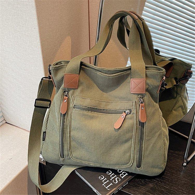 New 2025 Pure Color Canvas Women's Bag Large Capacity Shoulder Bag Student Versatile Tote Bag Hand Bag Crossbody Bag
