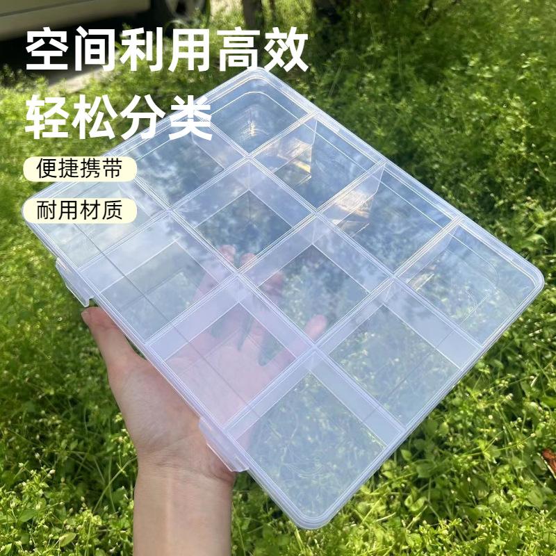 Yiwu In-Stock Items, Wholesale Starting from One Piece, Exclusively for Cross-Border Sales, Large 12-Slot Storage Box for Jewelry and Nail Art Accessories, Plastic