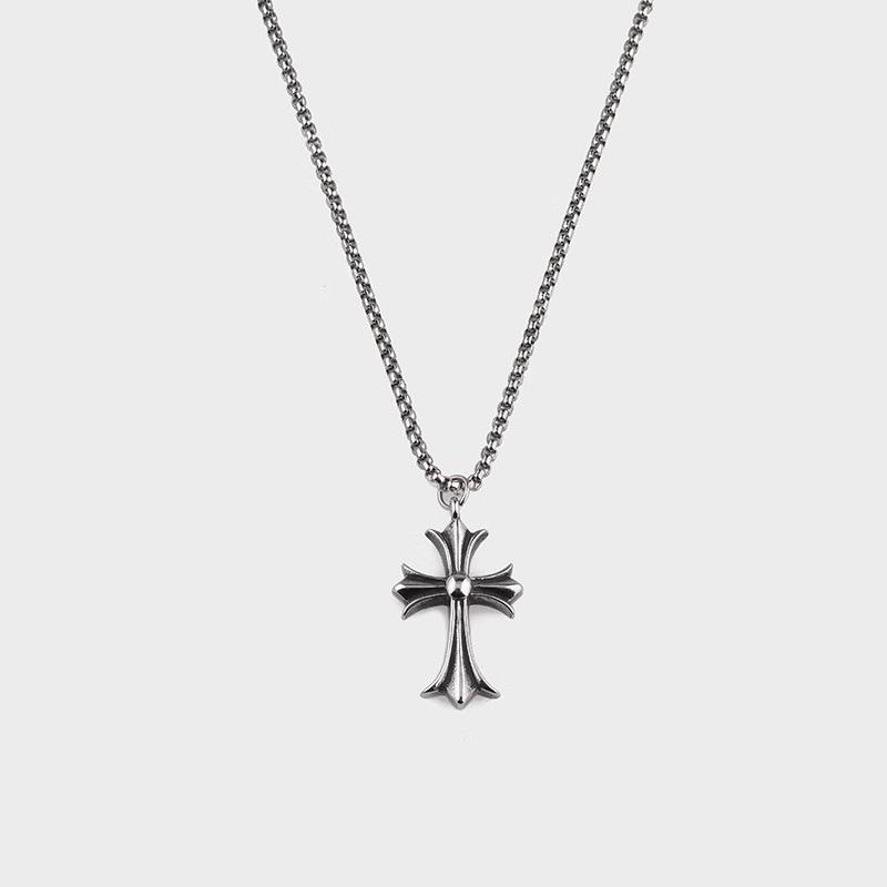 European and American Cross-Border Jewelry, Personalized Creative Vintage Cross Necklace, Niche Versatile Sweater Chain Pendant Wholesale