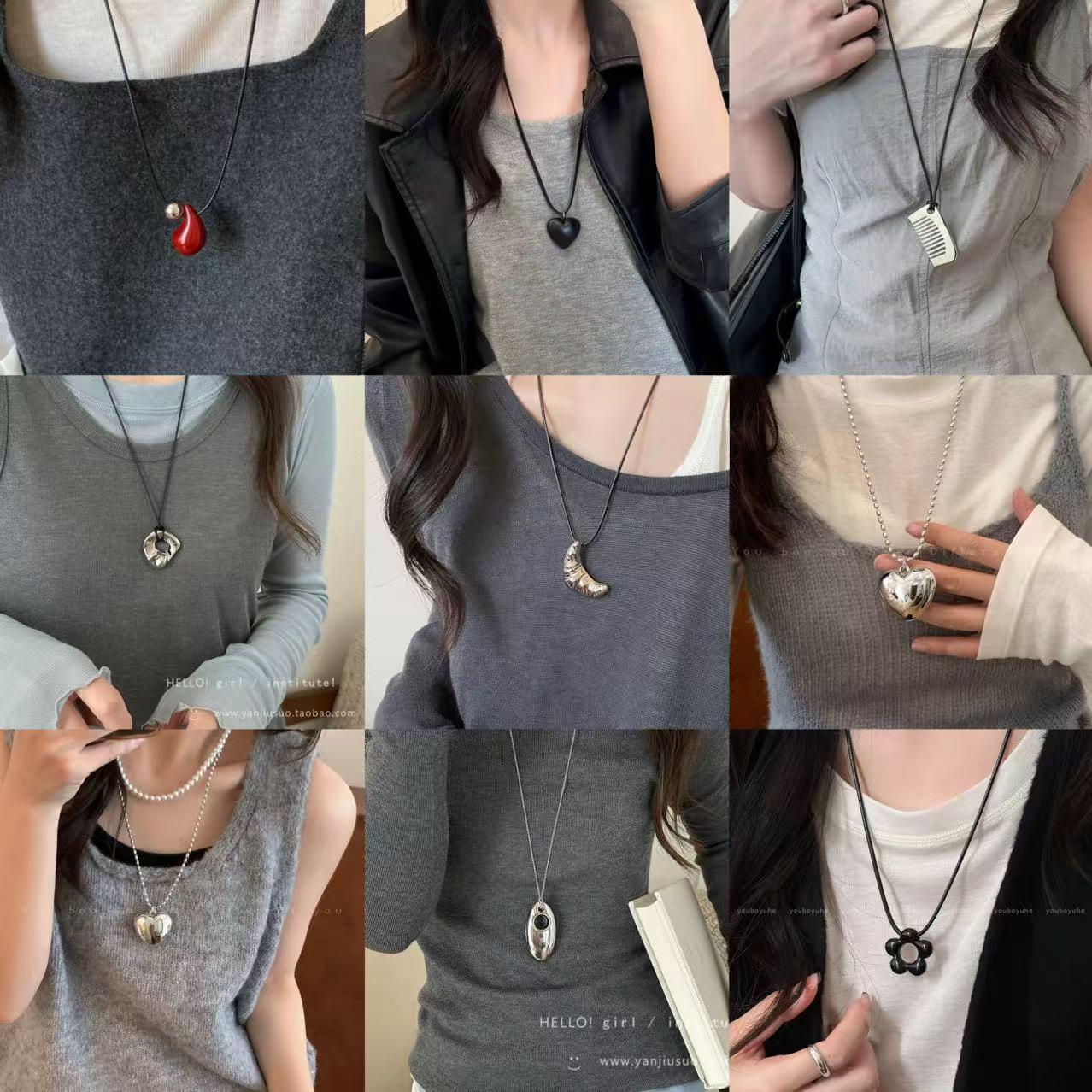 Korean style fever with irregular metal love necklace women's high-end feeling temperament simple all-match accessories neck chain