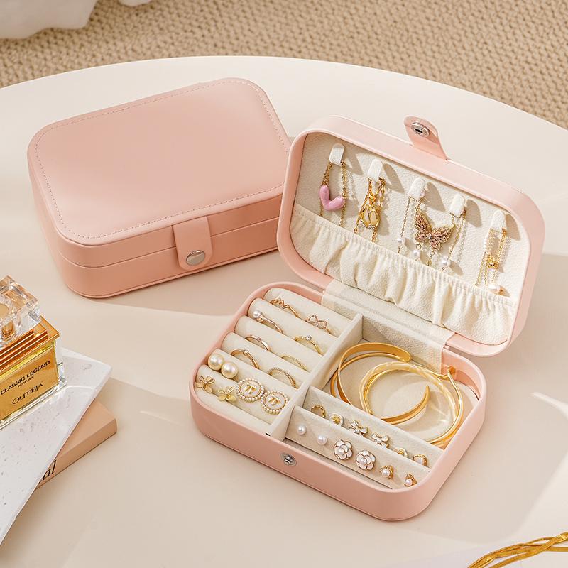 Cross-Border Portable Jewelry Storage Box Travel High-End Exquisite Large-Capacity Earrings Ring Necklace Antioxidant Jewelry Box