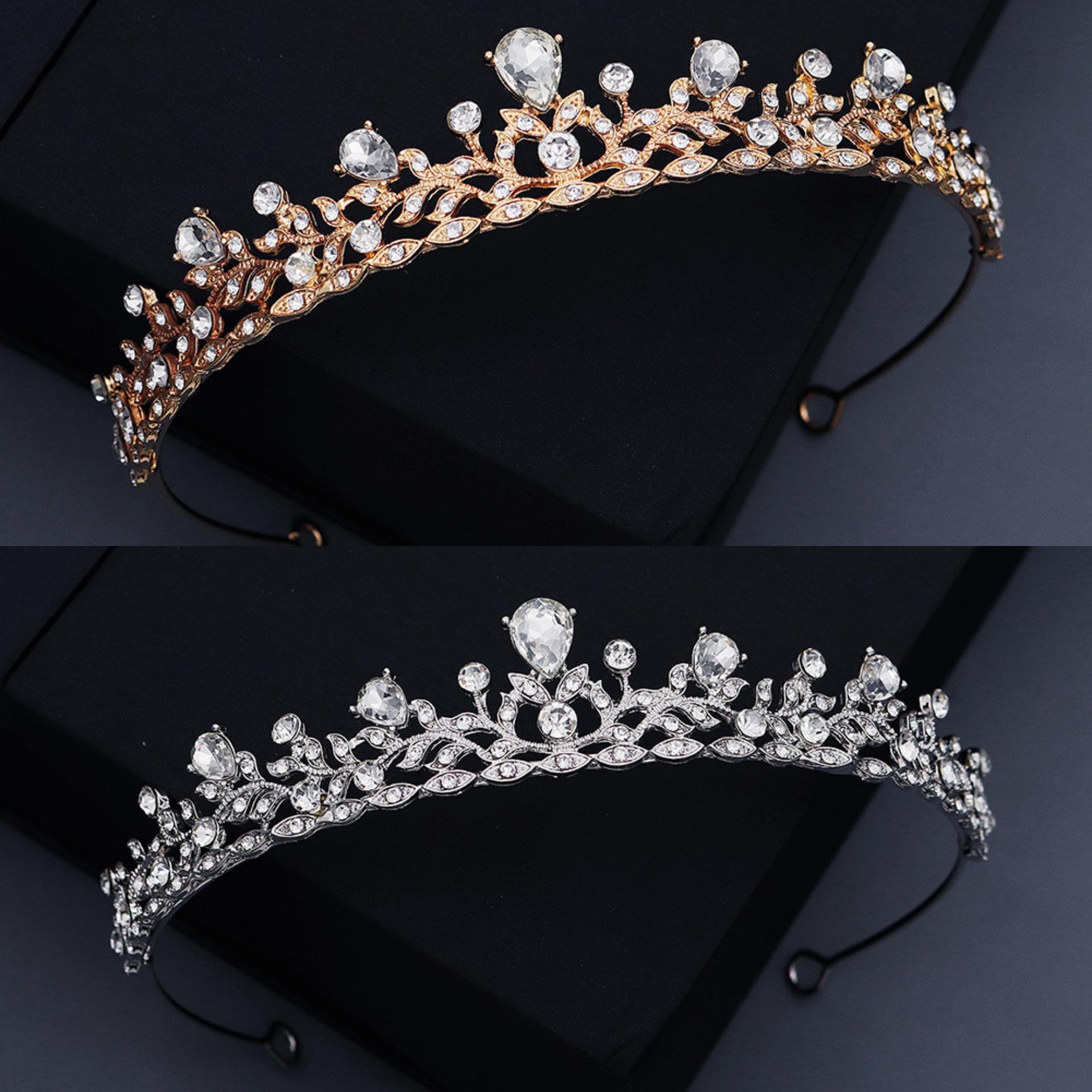 Factory direct Yaxing alloy crystal Queen hairband photo simple wedding headwear hair crown bride Crown