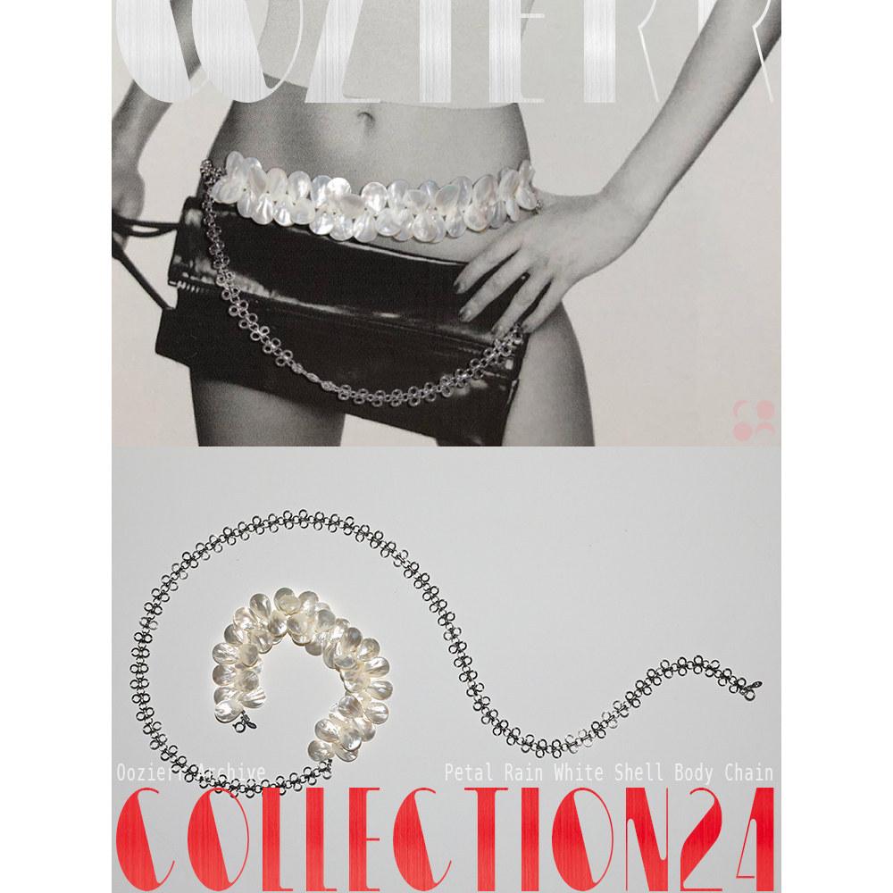 Flower and Water Drop Body Chain/Waist Chain/Necklace, All of Which Can Be Used in a Niche French-Style Seaside Vacation with Shells