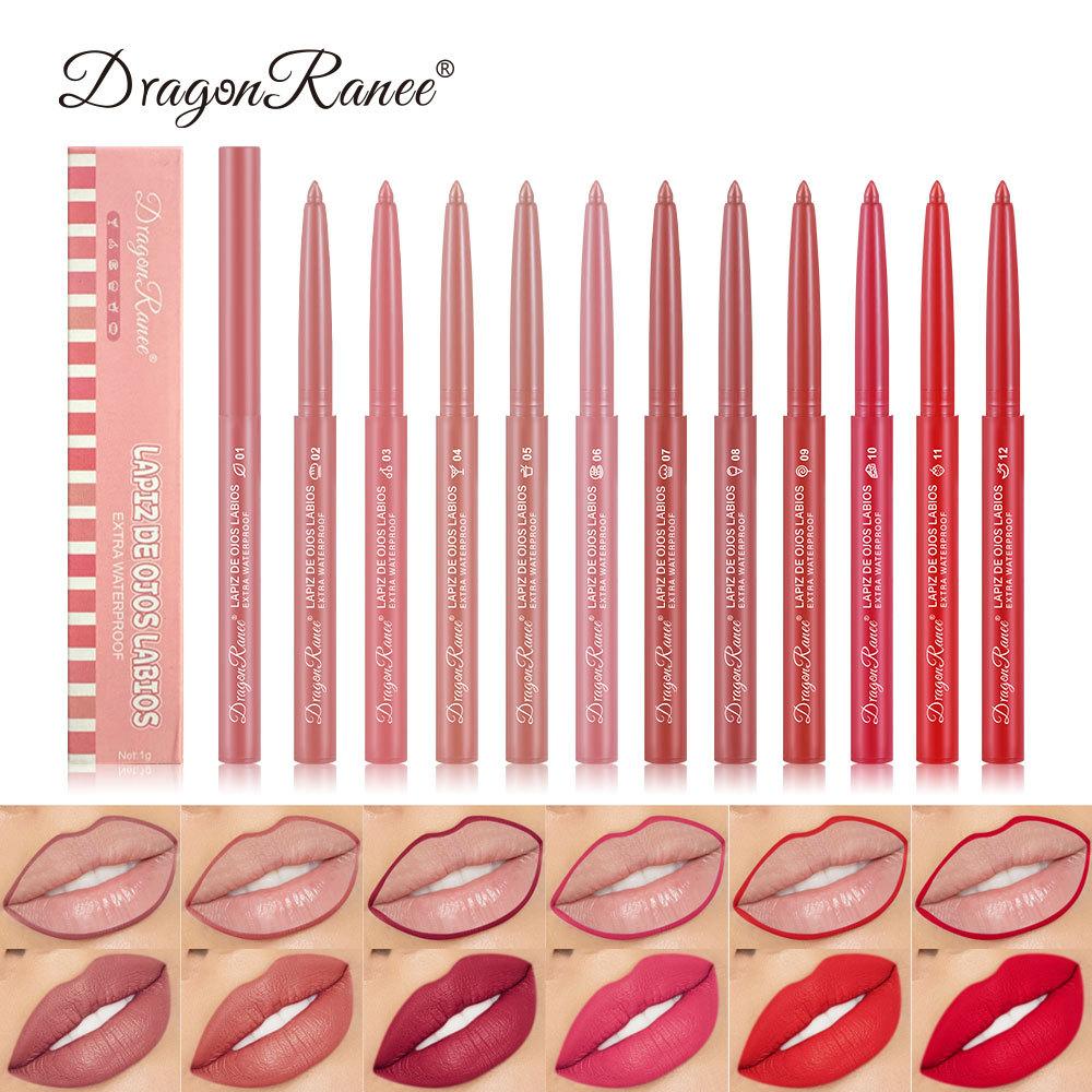 Cross-border lipstick lip liner female matte hook lip pencil matte cameo Brown pink rotating single cute lipstick pen