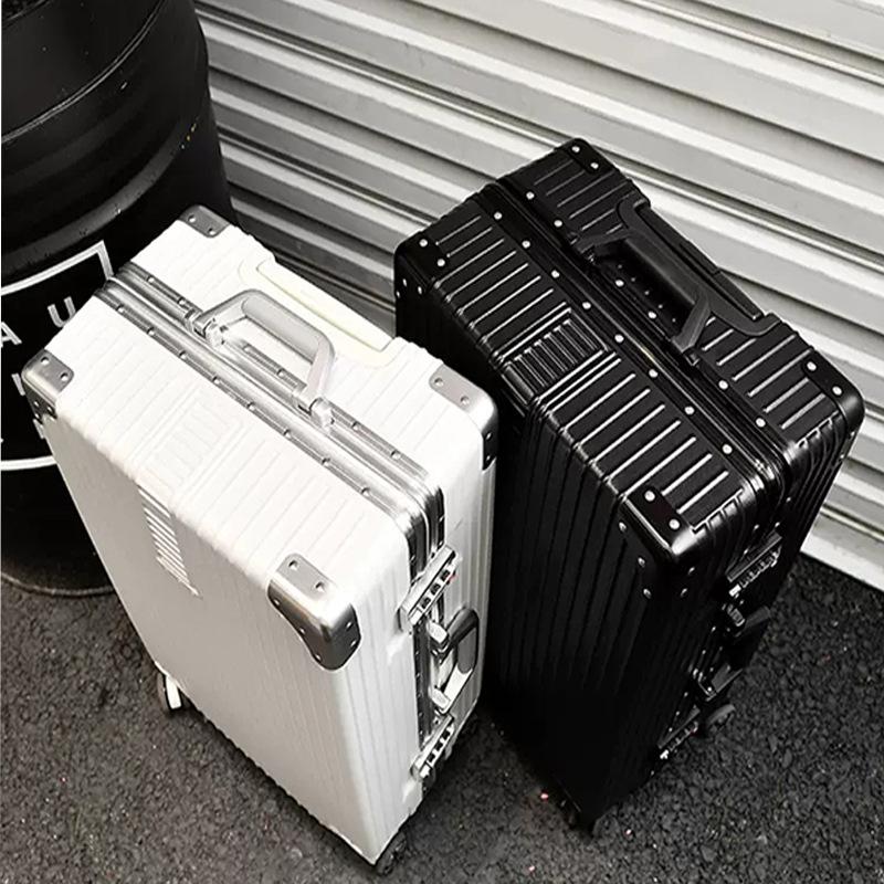 Suitcase Luggage Aluminum Frame Trolley Case Silent Universal Wheels 20 for Women and Men Students 24 Password Lock Suitcase 26inch Set