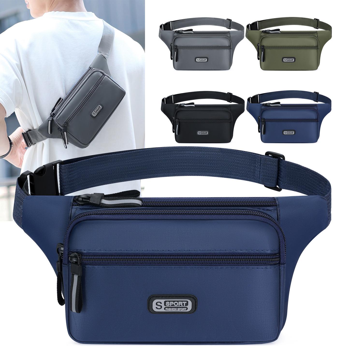 Multifunctional unisex waist bag, men's large-capacity wallet, running bag, multi-layer storage chest bag, outdoor sports close-fitting bag