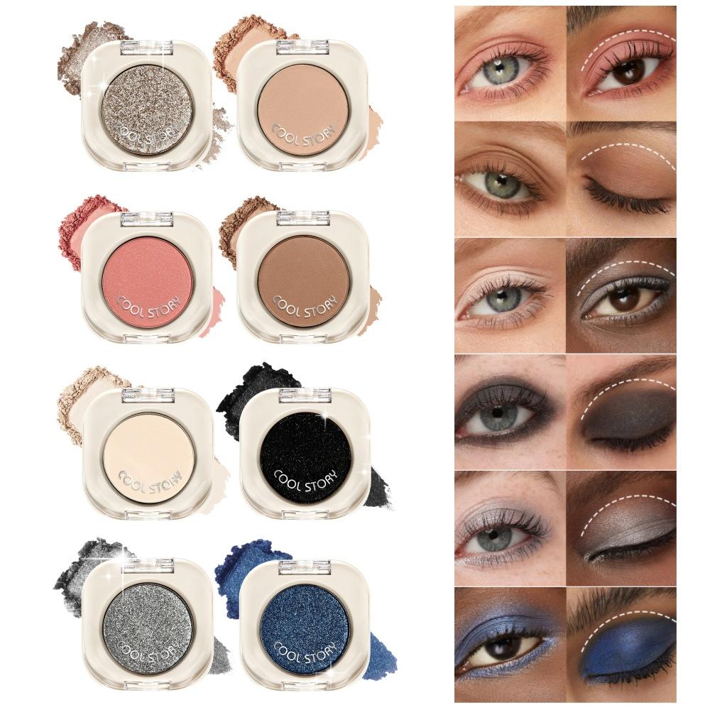 Cross-Border Single-Color Eyeshadow Beads Matte Glitter Eyeshadow Palette Cowherd and Weaver Amazon Tik Cross-Border Makeup Wholesale