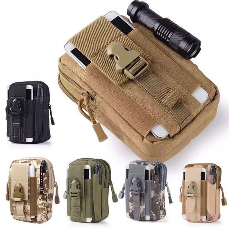 Cross-Border Outdoor Sports Molle Tactical Waist Bag Men's 5.5/ 6inch Waterproof Mobile Phone Bag with Belt Running Hanger