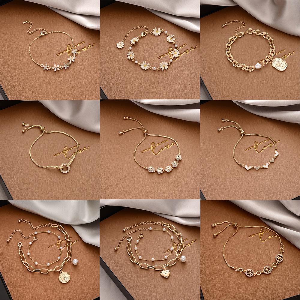 Japanese and Korean Trendy Bracelets for Men, Light Luxury, High-End Feel, Versatile, Elegant Jewelry for Women, High-End Pearl Bracelet Accessories Wholesale