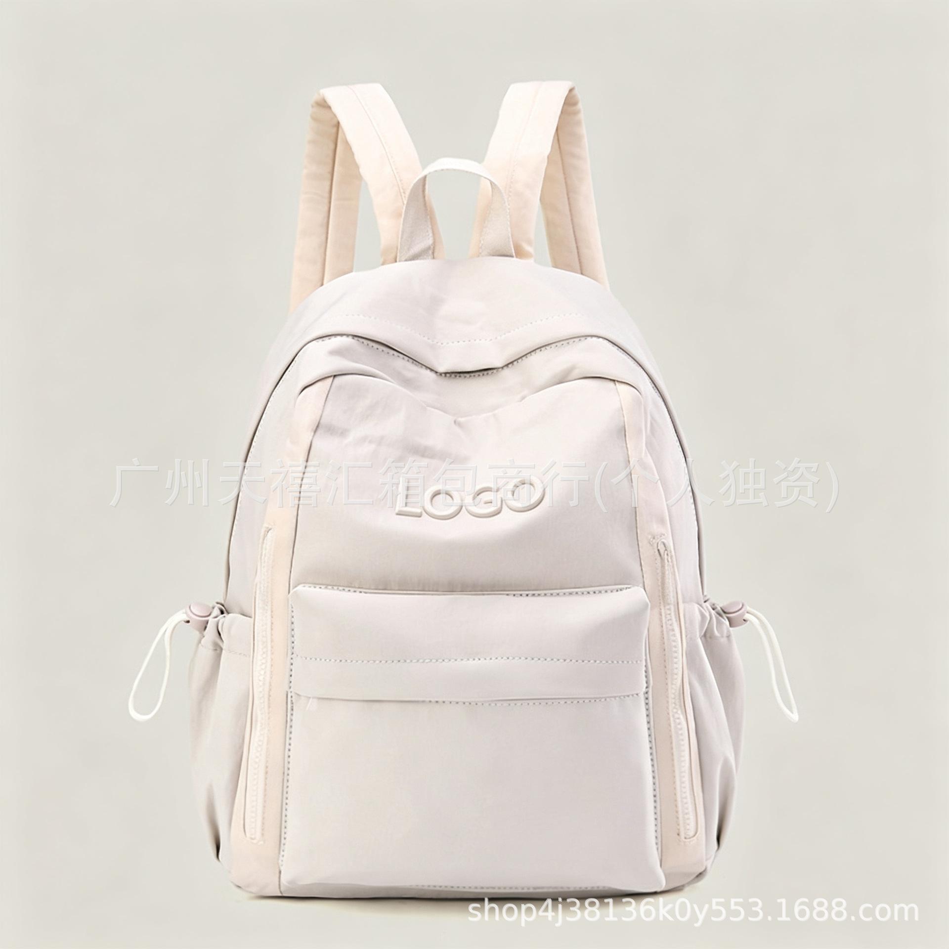 Al0 Simple Solid Color Backpack Cross-Border Hot-Selling Versatile Fashionable College Student Bag Large Capacity Travel Backpack