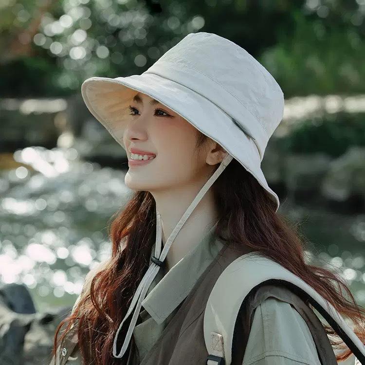 2026 New Style Hat for Women, Summer Uv Protection, Sun Protection, Mountaineering Outdoor Quick-Drying Fisherman Hat, Windproof Rope Sun Hat