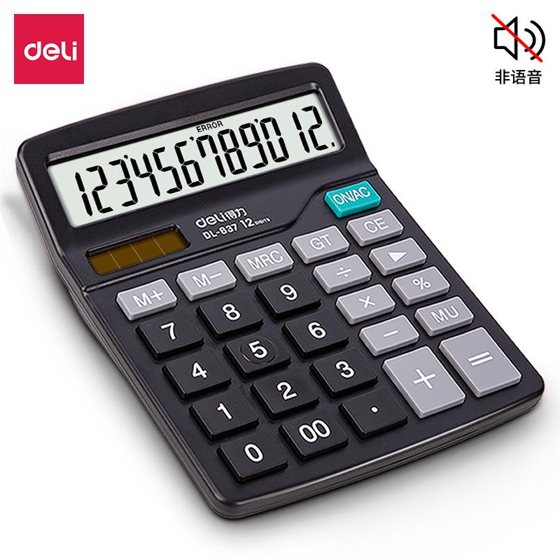 Deli 837 Desktop Calculator for Office Accounting Solar Energy Students with Voice University Finance Office
