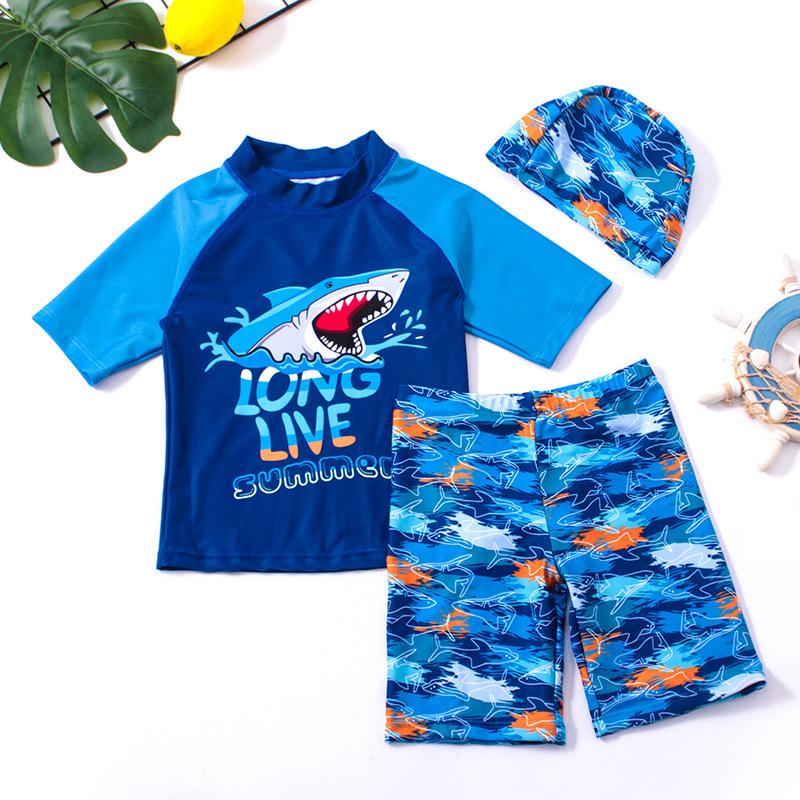 Children's Swimwear Boys' Split Middle and Big Kids Student Swimwear Hot Spring Cartoon Infant Split Sun Protection Swimwear
