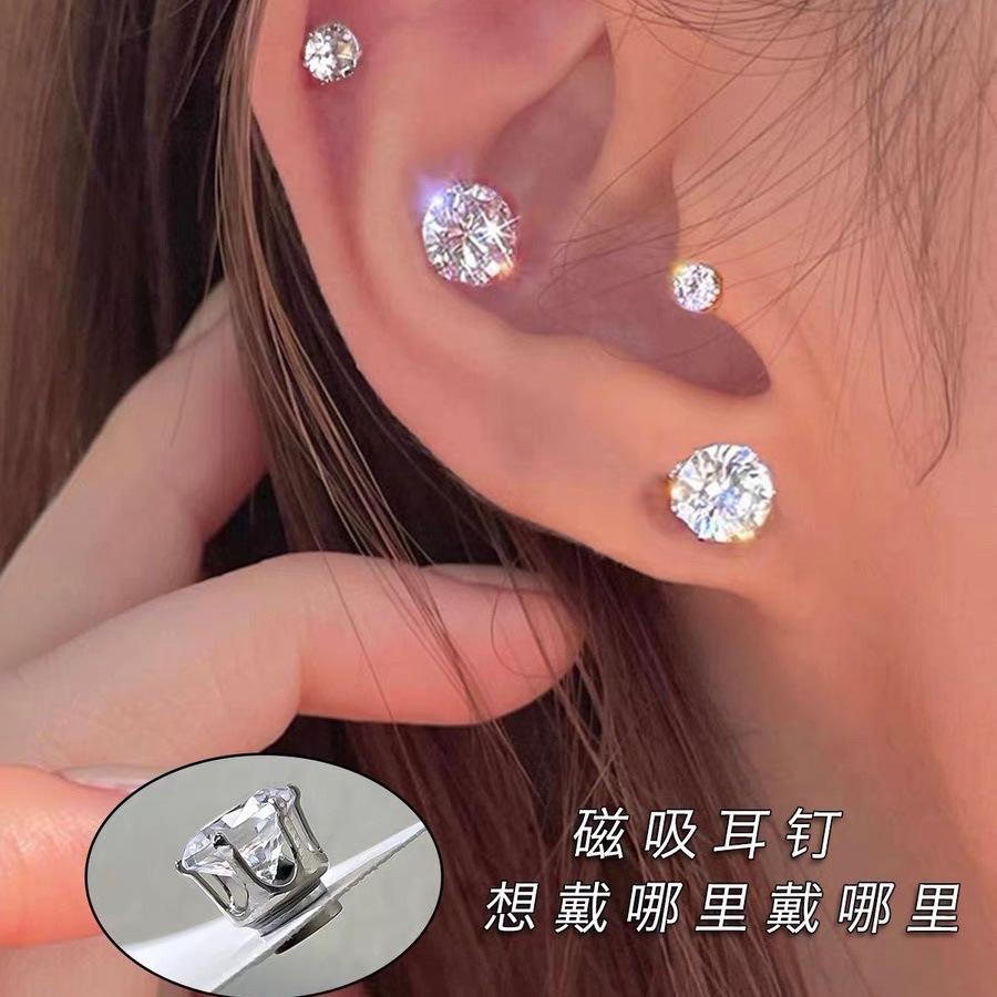 Cochlear Magnetic Earrings for Men Without Piercings, Magnetic Ear Bone Clips, Zircon Ear Bone Studs for Women, Wholesale Non-Pierced Earrings