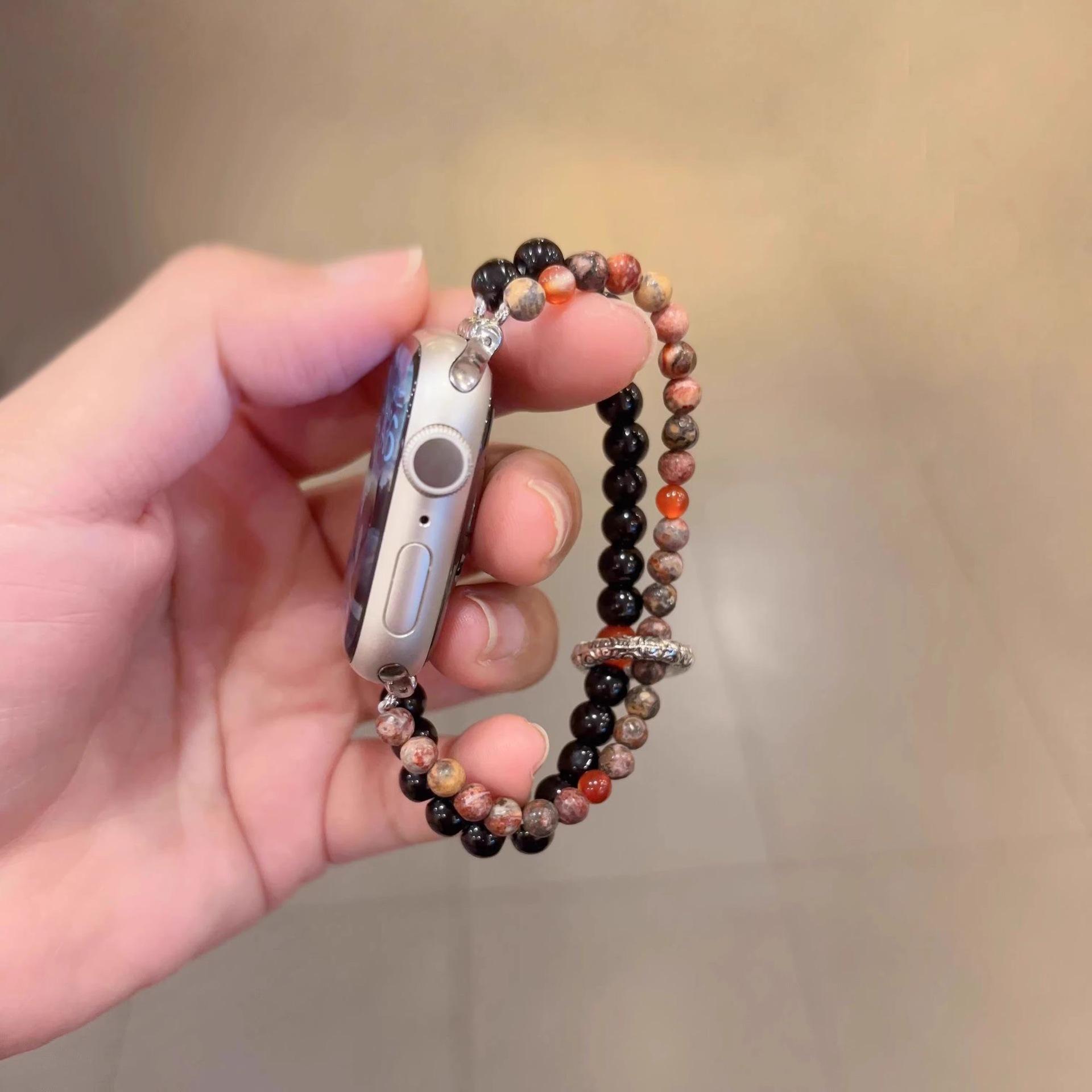 Oriental Aesthetics New Chinese Style Glass Bead Strap Suitable for Apple Watch and Xiaomi 8910