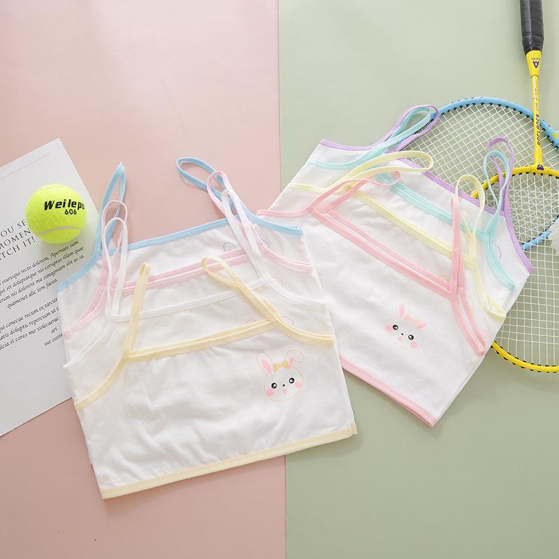 Girls' Underwear Developmental Small Vest Primary School Students Pure Cotton Little Girl Sling Inner Wear Children's Bra Tube Top Thin