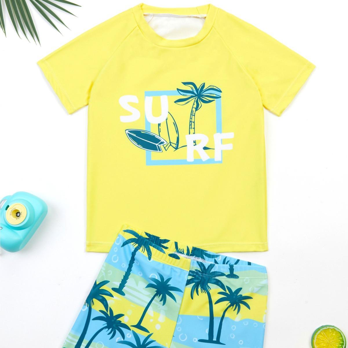 Children's Swimsuit for Boys Split Large Small and Medium-sized Children's Flat Corner Cartoon Quick-drying Swimsuit for Beach Sun Protection for Boys and Babies Swimming Suit