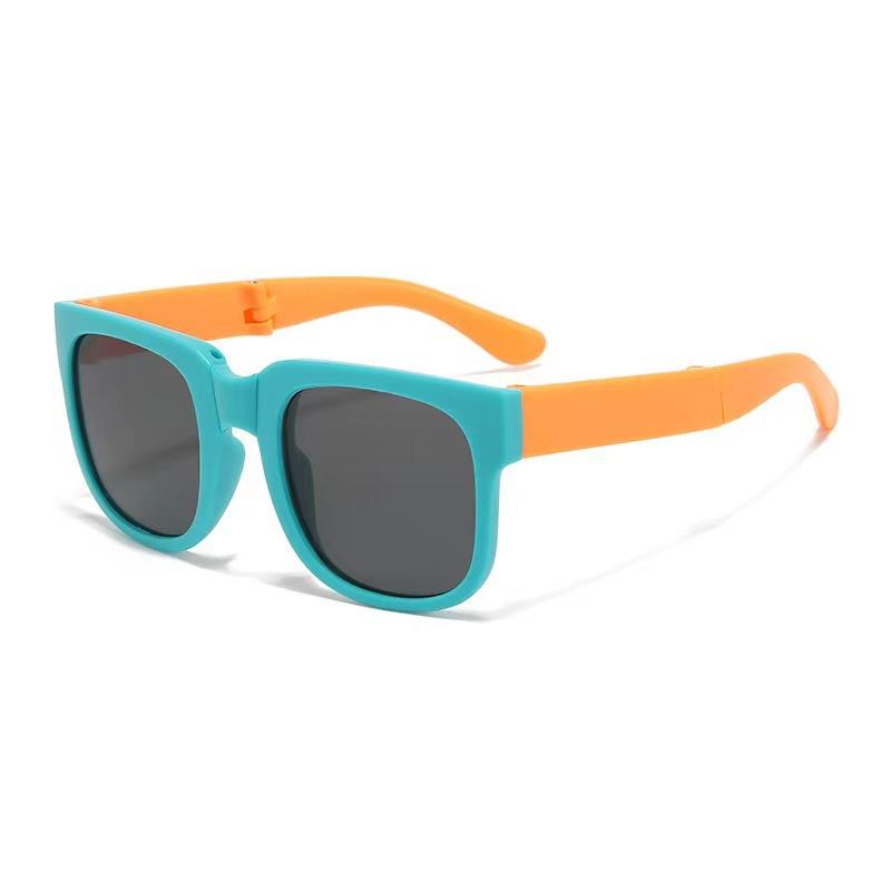 Children's Foldableing Glasses Fashion Square Frame Color Matching Sunglasses Stylish Trendy Baby Sunglasses 2139