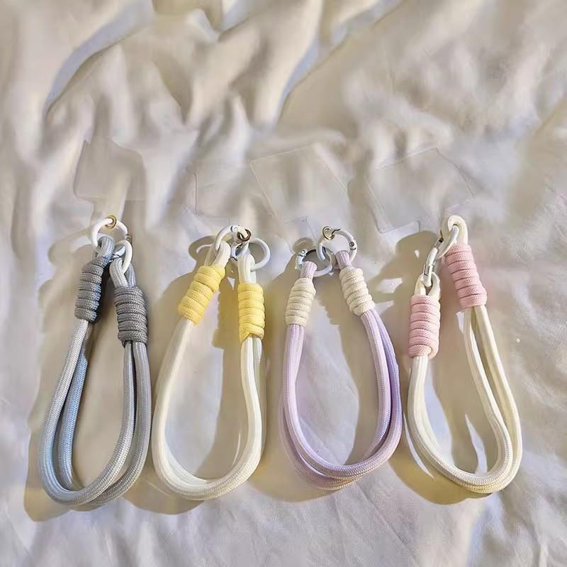 Ins Simple Style Mobile Phone Case Short Hand Strap Light Color Versatile Wrist Strap Durable and Strong Keychain Camera Hanging Chain D