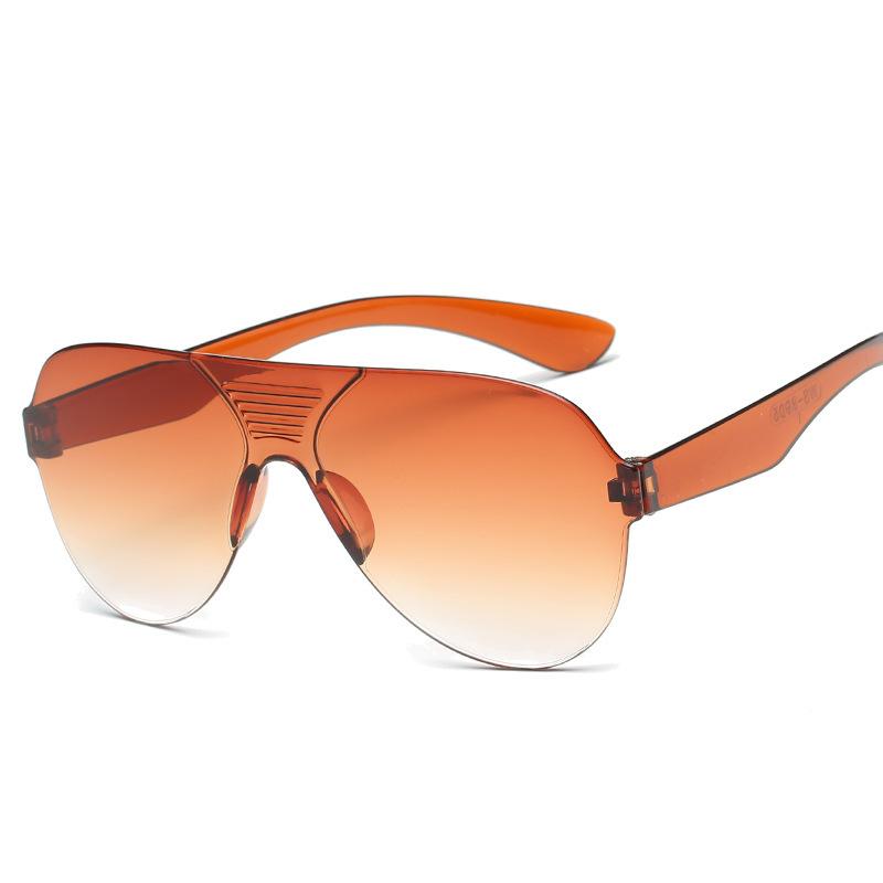 Women's Sunglasses Classic Retro Men's Sunglasses Large Frame Aviator Rimless One-Piece Sunglasses Birthday Party