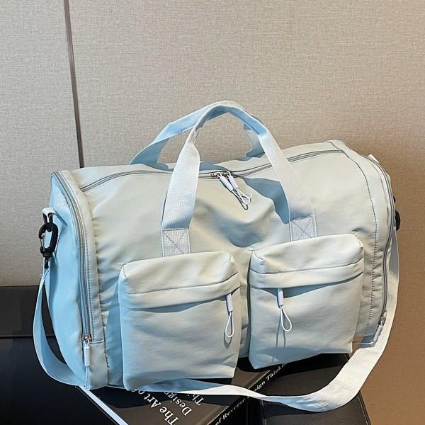 Large-capacity foldable travel bag, sports and fitness bag, dry and wet separation storage bag, women's trendy shoulder crossbody bag