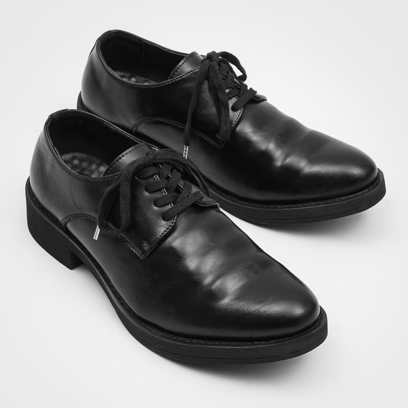 Cleanfit Pointed-Toe Derby Shoes with Raised Toe, Pleated Thick Sole, Height-Increasing British Style Wizard Shoes, Casual Men's Trendy Shoes-A15
