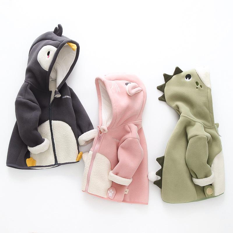 2023 Children's Fleece Coat Children's Clothing for Boys and Girls fleece-lined Thickened Baby's Autumn Jacket