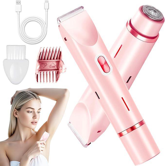 Waterproof Rechargeable Women's Electric Shaver, Dual-Head Full-Body Shaver, Wet and Dry Dual-Use Razor, Cross-Border Hair Removal Device