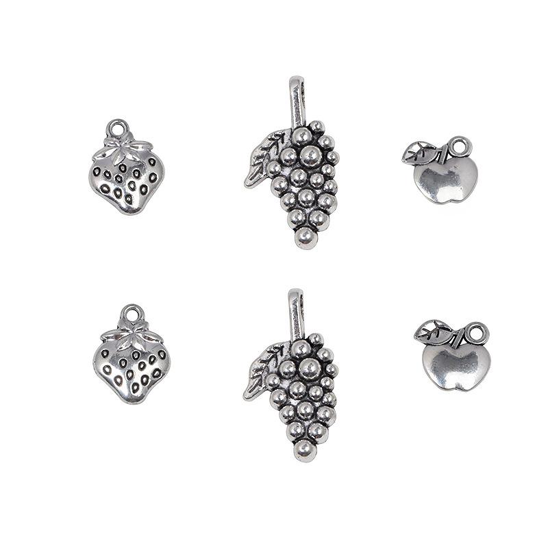 Cross-Border Exclusive Fruit Series Pendants: Grape, Strawberry, Apple Charms for DIY Necklaces, Bracelets, Earrings, and Accessories
