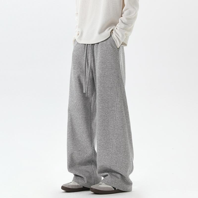 American High Street Style Men's Spring and Autumn Trendy Wide-Leg Gray Sports Sweatpants Straight Casual Pants Direct from the Factory