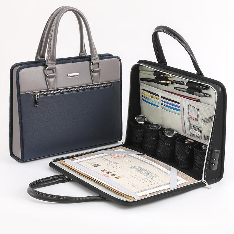 Niandduo Seal License Integrated Bag Financial Office Document Bag Conference Business Id Bag Men's Handbag