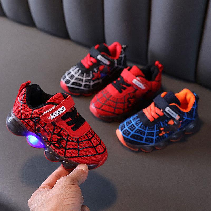 2025 Spring and Autumn New Children's Shoes Children's Luminous Shoes Boys and Girls Running Shoes Baby Shoes Led Light Sports Shoes