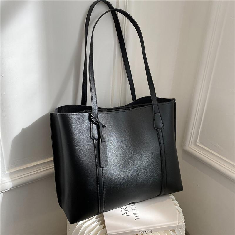 Autumn and Winter Big Bag Women's 2021 New Korean Style Trendy Simple Large Capacity Soft Leather Tote Bag Casual All-match Shoulder Bag