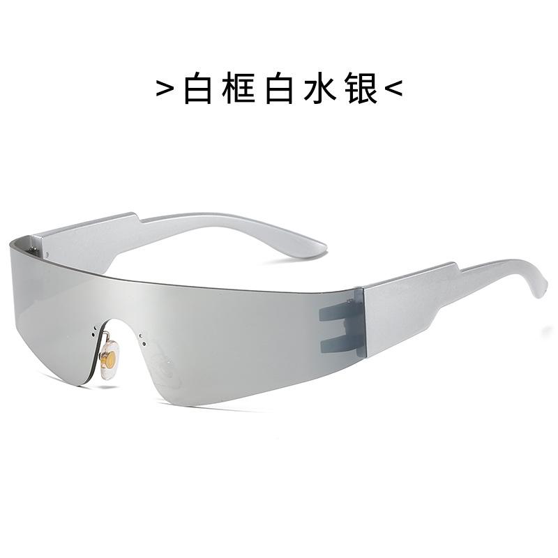 Frameless sunglasses women's one-part tile punk sports sunglasses men's sunglasses colorful fashion glasses