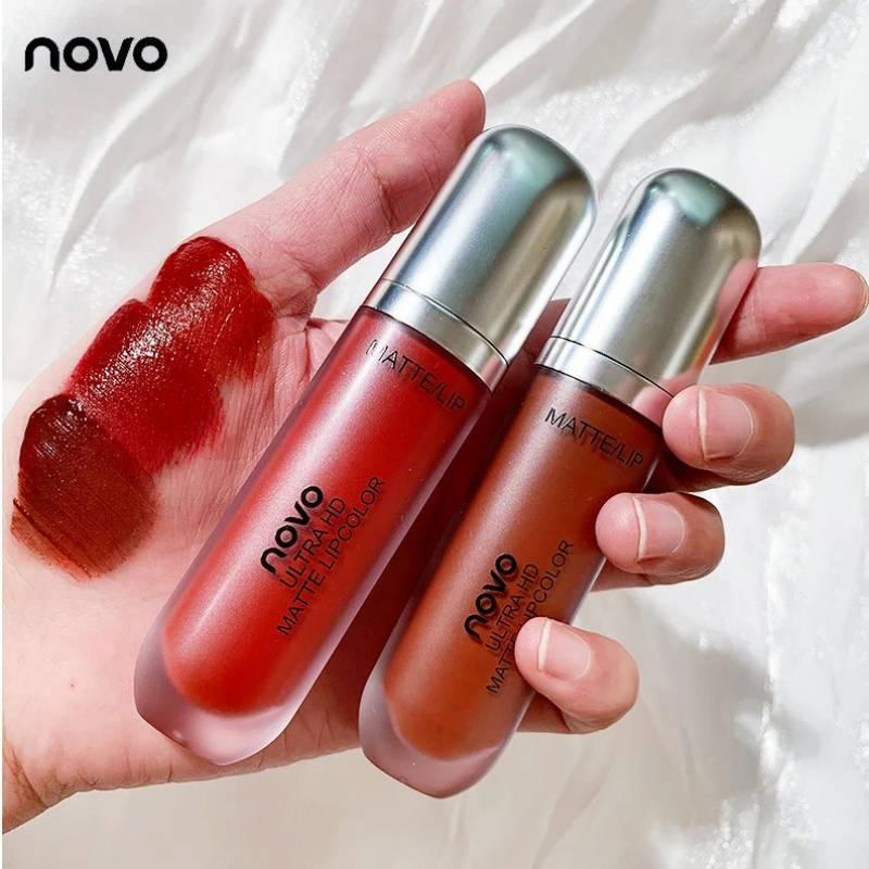 Novo Milk Soft Ice Cream Velvet Lip Glaze for Women, Matte Finish, Non-Stick Cup, Student-Friendly, Natural Look, Brightening Lipstick