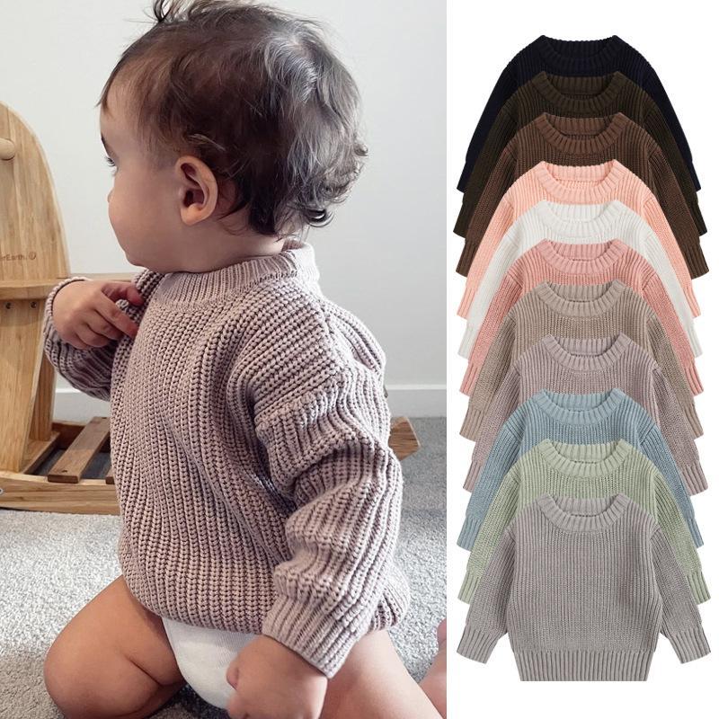 Baby Sweater Crewneck Boys' Turtleneck Girls' Spring Autumn and Winter Baby Bottoming Knitwear Children's Sweater Bottoming Shirt