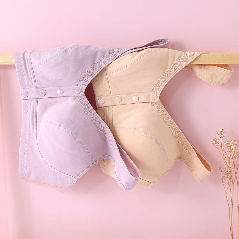 Zhangyan's New Lace-Edged Quilted Bra for Middle-Aged and Elderly People, Comfortable Front-Buttoned Intimates for Middle-Aged and Elderly People, Front-Button Bra