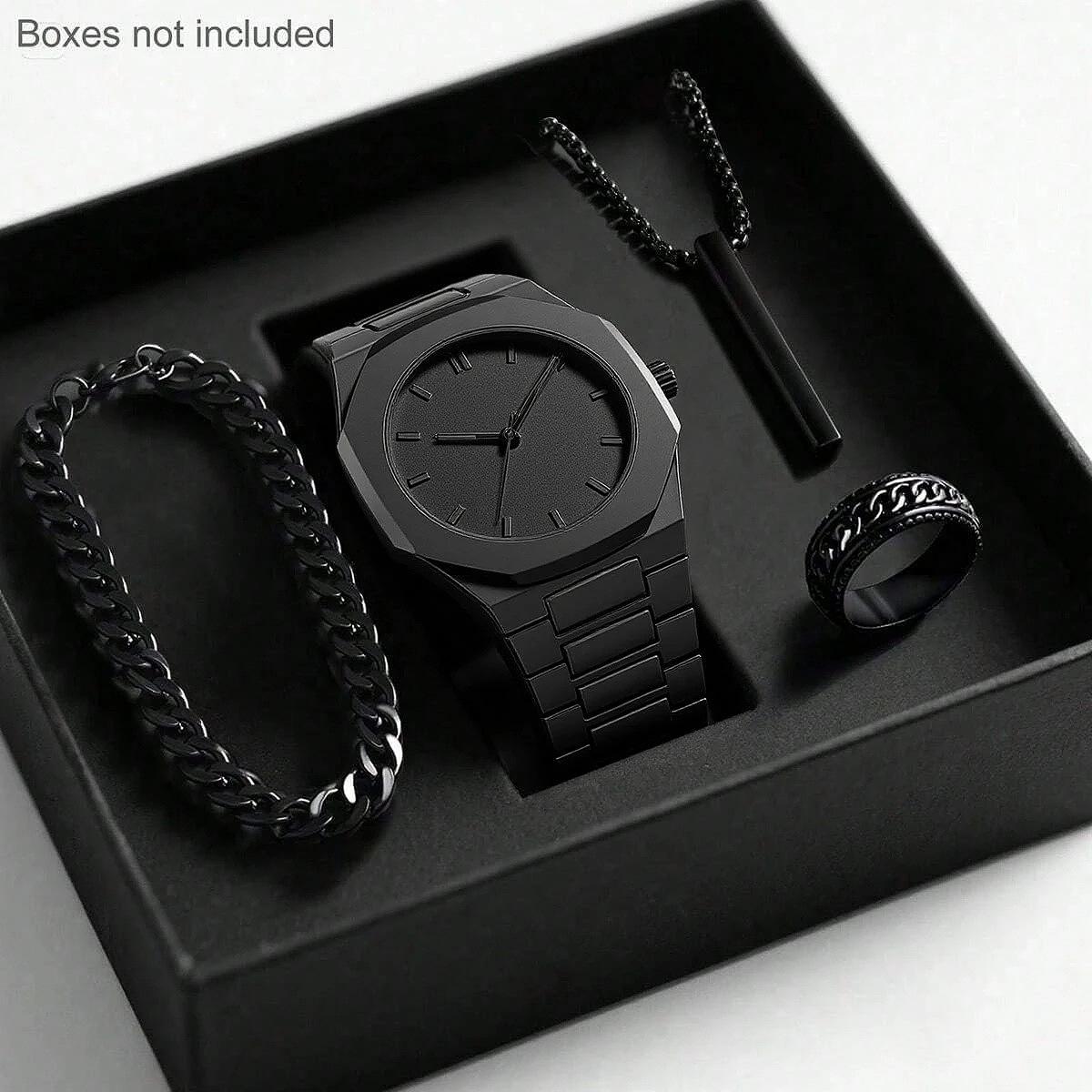 2025 Autumn New Men's Watch Light Luxury Niche High-End Simple Fashion Quartz Wristwatch Black Large Dial