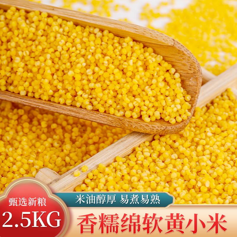 Chaoyang Yellow Millet 2.5kg in a Portable Bag, New Farm-Grown Rice for Home Use, Coarse Grain Rice for Cooking Porridge, Wholesale Grains and Cereals
