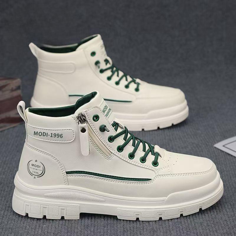 Martin Boots for Men 2026 Winter New High-Top Sneakers with Leather Surface and Thick Sole, Height-Increasing Work Boots for Men, Casual Everyday Wear