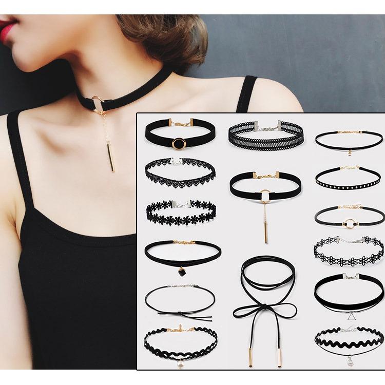 Korean version of tremolo with net red necklace collar choker female Korean version of clavicle chain lace clavicle chain in stock wholesale