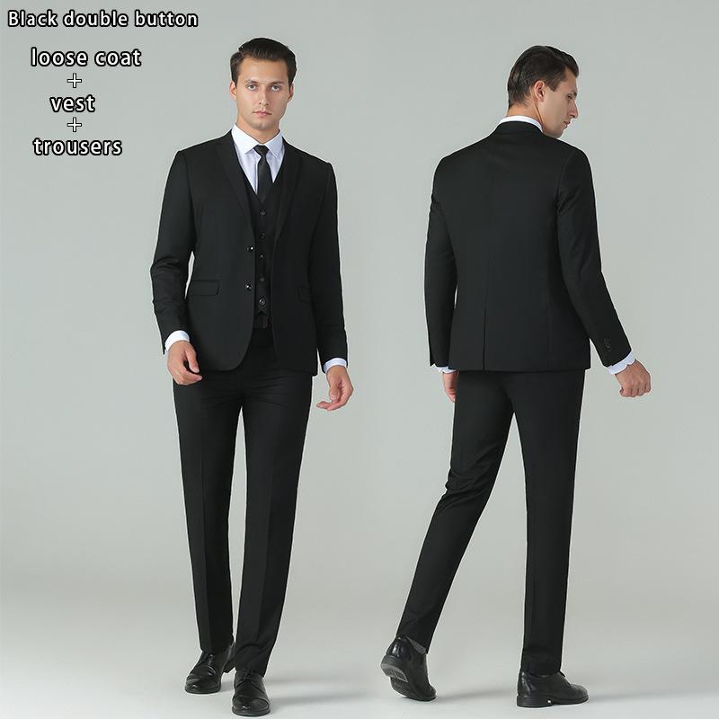 Men's three-piece suit set for cross-border foreign trade, slim-fit, wrinkle-free, suitable for business, commuting, weddings, and professional occasions