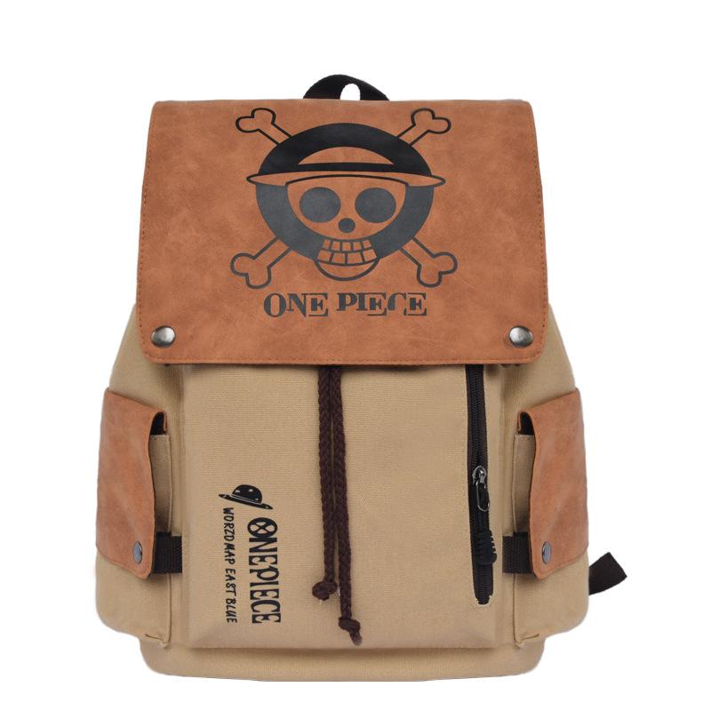 Anime Peripheral Canvas Backpacks, One Piece Student Schoolbags, Attack on Titan Backpacks, Cross-Border Unisex Canvas Bags